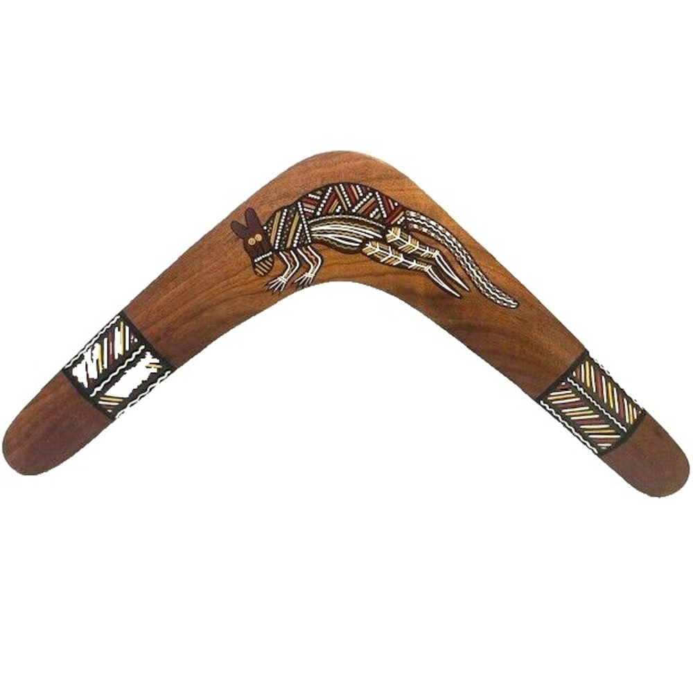 Vtg 1988 Jean Hand Painted Aboriginal‎ Art Boomerang North Queensland Australia